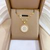 Микро-паве Темперамент Роскошь Полный бриллиантов Настоящее золото Изысканное микро-паве Ожерелье Женская мода Тренд Цепочка на ключицу