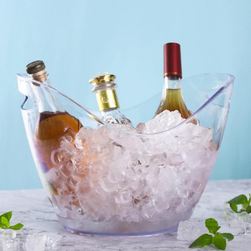 Anti-fall Transparent Ice Bucket 4/8/12L Champagne Bottles Ice Cooler Wine Chilling Bucket Gift