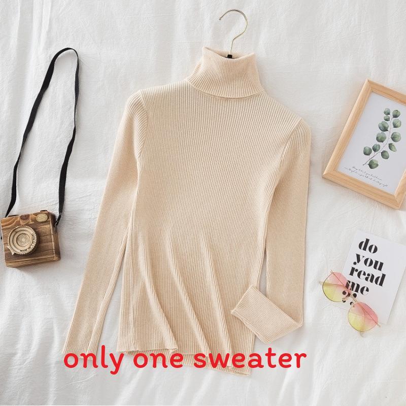 Elegant Knit Sweater For Women With High Neck Slim Fit Long Sleeve Casual Wear