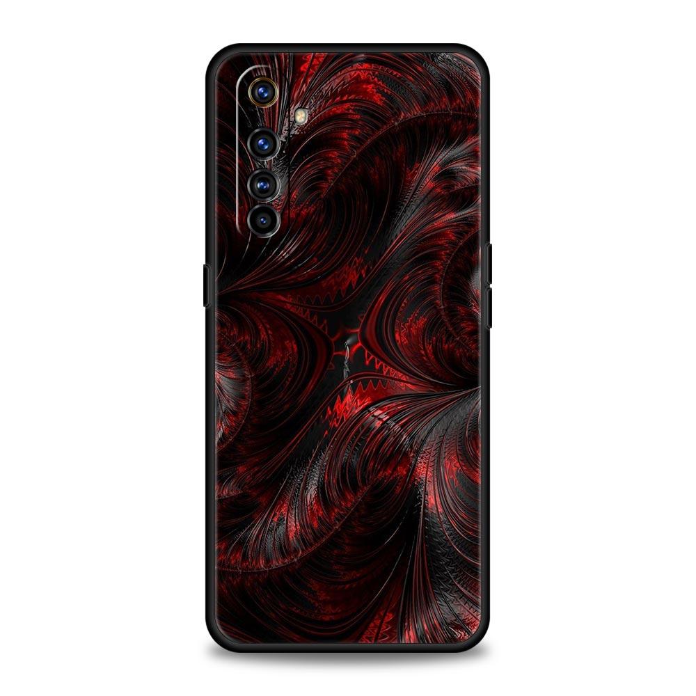 Черный Красный Волна Искусство Мягкий ТПУ Для Realme 13 12 11 10 9 Pro Plus GT3 GT2 C21 C25 C35 C53 C55 C67 Pro 5G Чехол для Телефона Обложка Fundas