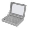 Jewelry Box 7 Slots Velvet Jewellery Holder Storage Display Case for Earring Bracelet Gray