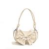 Bow Fashion Women's Small Bag Women's 2025 Spring New Versatile Simple Shoulder Messenger Bag Texture Dumpling Bag