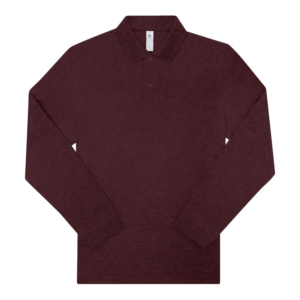 B&C Mens My Heather Long-Sleeved Polo Shirt