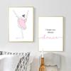 Nordic Ballet Dance Girl Wall Art Poster Nursery Quotes Print Cartoon Canvas Painting Decorative Pictures for Baby Room Decor
