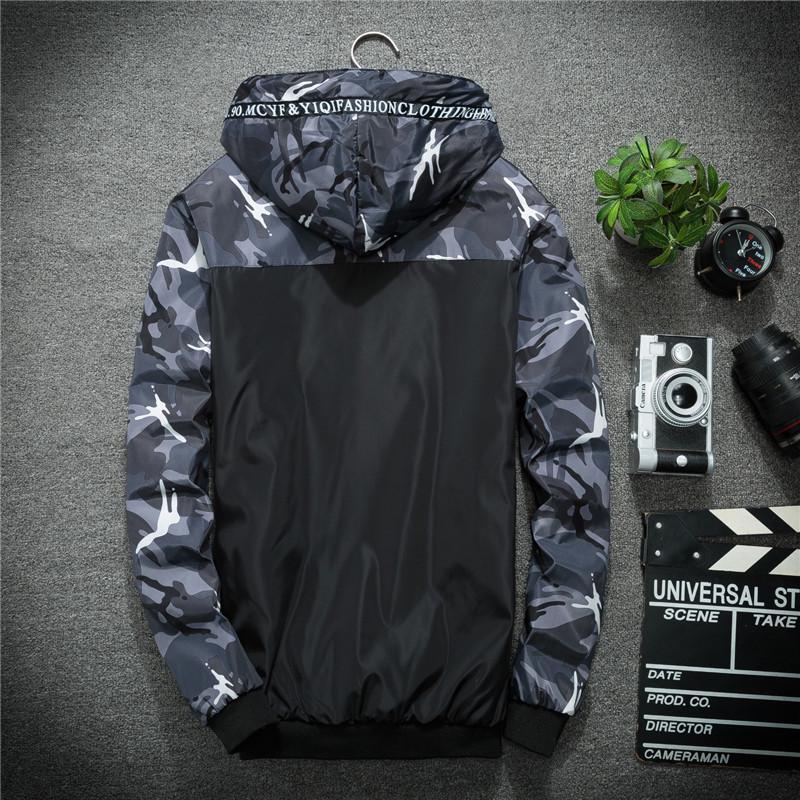 Мужская мода повседневная камуфляжная хлопковая спортивная куртка солнцезащитная одежда пальто с капюшоном
