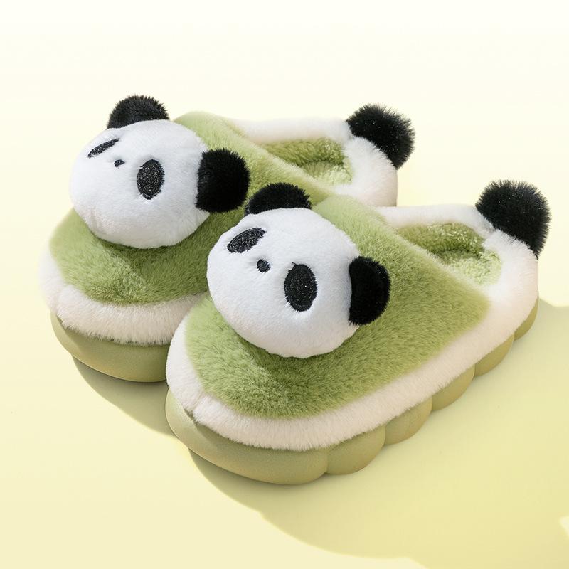 Children's Autumn and Winter Cartoon Panda Cotton Slippers