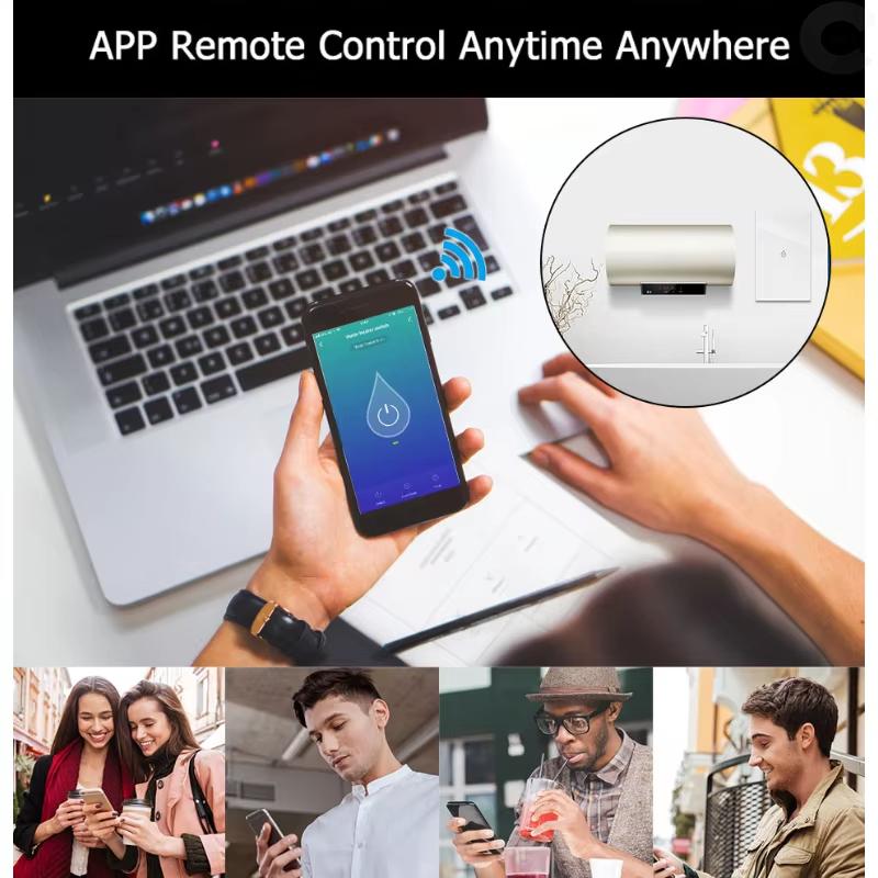 Tuya WiFi Smart Water Heater Switch 20A/40A High Power Touch Wall Panel with APP Remote Timer and Voice Control for Boiler AC Alexa Google