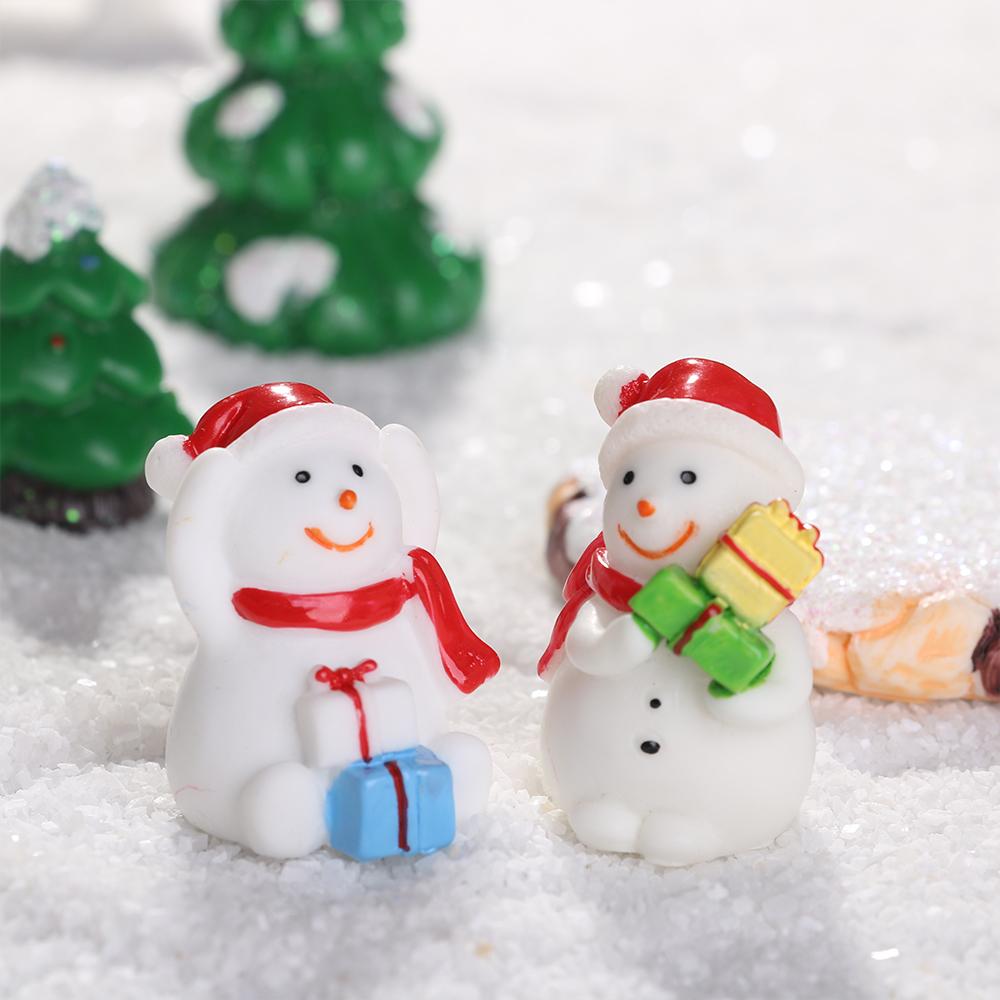 1 PC Gift Deer Fairy Garden Xmas Tree Santa Claus Figurines Christmas Accessory Miniature Snowman