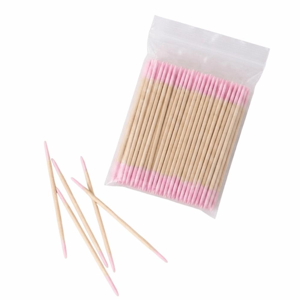 200 pcs Double-head Pointed Tip Cotton Swabs Makeup Eyeliner Correction
