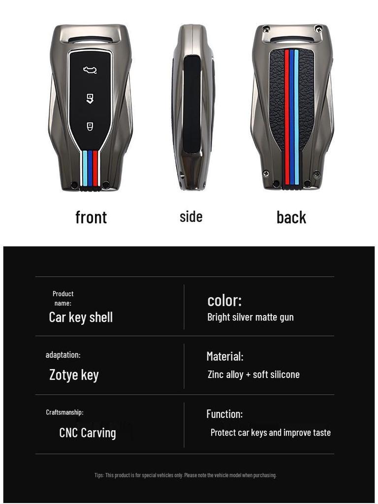 Compatible Key Case for Zotye T300, T600 Coupe, Z360, Z700, Damai X7, SR7, SR9