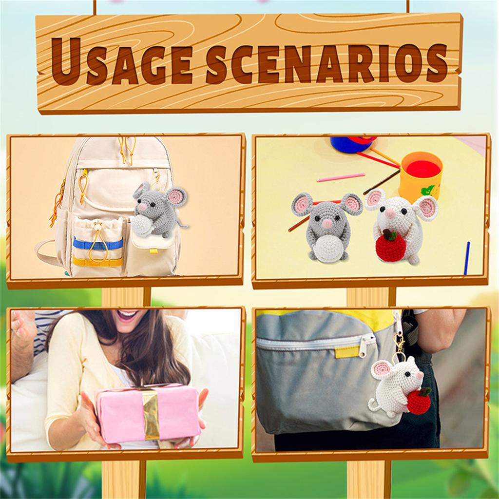 Наборы для вязания крючком для начинающих Полный набор пряжи для вязания мышей с крючками для вязания Нити Наборы для вязания животных для начинающих