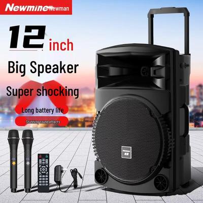 Портативная KTV-колонка на колесиках Newmine N522, 12 дюймов, Bluetooth, китайская вилка (адаптер в комплекте)