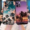 Чехол для телефона iPhone 11 12 13 Pro 2022 7 8 SE XR XS Max 5 5S 6 6s Plus, мягкий силиконовый чехол, летний чехол с морскими пальмами