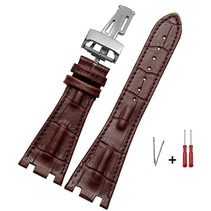 Высококачественный ремешок для часов из натуральной кожи с складной пряжкой диаметром 28 мм для AP 15710 15703 26470 Royal Oak Offshore, мужской спортивный ремешок для часов