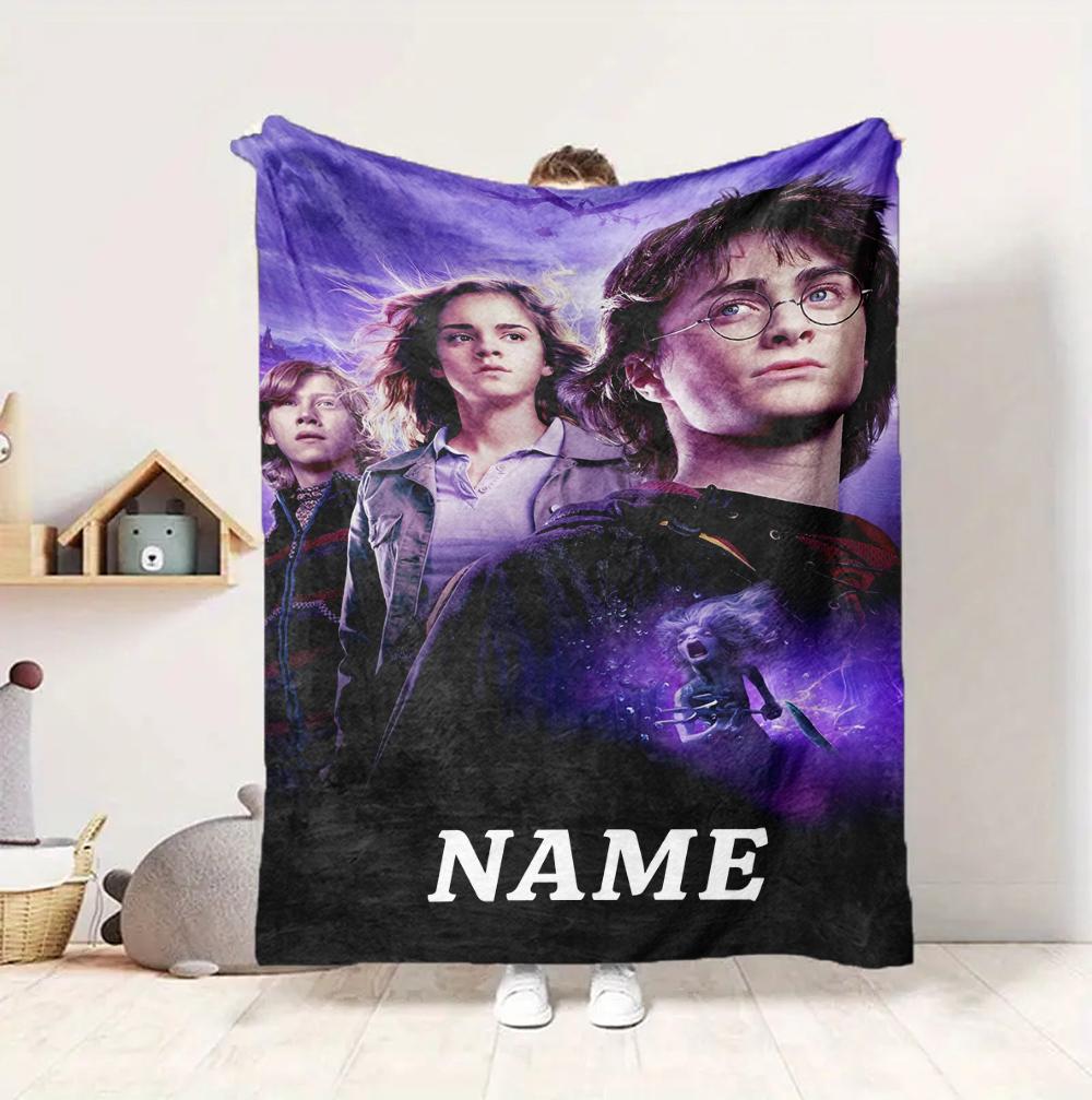 Custom Name Magic Quest Flannel Blanket Throw Blanket Soft Warm Sofa Bed home Decor Unique Gift