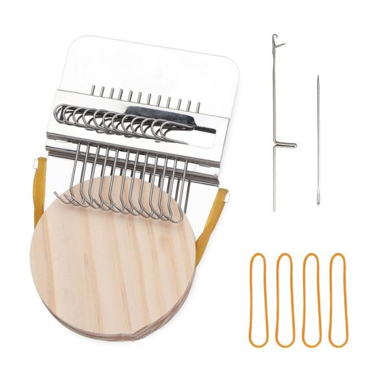 Мини-ткацкий станок с 10/12/14/21/28/42 иглами, портативный небольшой ручной ткацкий станок для штопки, деревянный игрушечный ткацкий станок для починки джинсов, носков и одежды