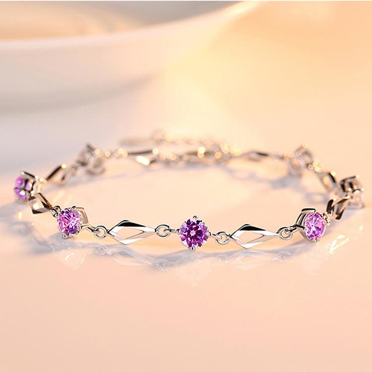 Серебряный браслет с бриллиантами S925, женский модный браслет в японском и корейском стиле, свежий и стильный