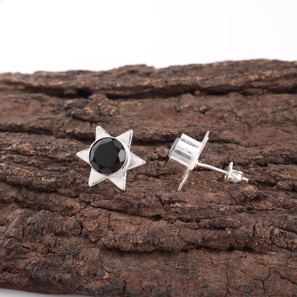 Серьги из цельного серебра 925 пробы с черным ониксом, серьги из драгоценных камней ручной работы на День памяти