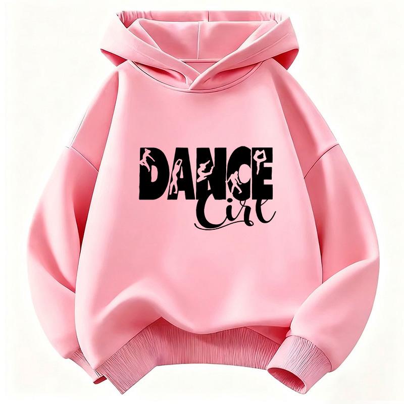 Худи с принтом 'Dance Girl' для детей, детская толстовка с капюшоном, 90-е, для девочек, осенне-зимняя, повседневная