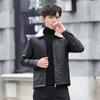 Men's Leather Jacket Winter New Korean Style Slim Trend Young and Handsome Men's Casual Thickened Velvet Jacket Men's Clothing