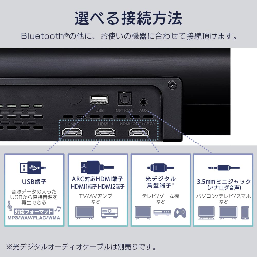 Iris Ohyama Sound Speaker Black Bluetooth HDMI ARC Compatible Width 96 X Depth X Height Cm IHT-S301 Approx. Approx. 11.3 Approx. 8.1