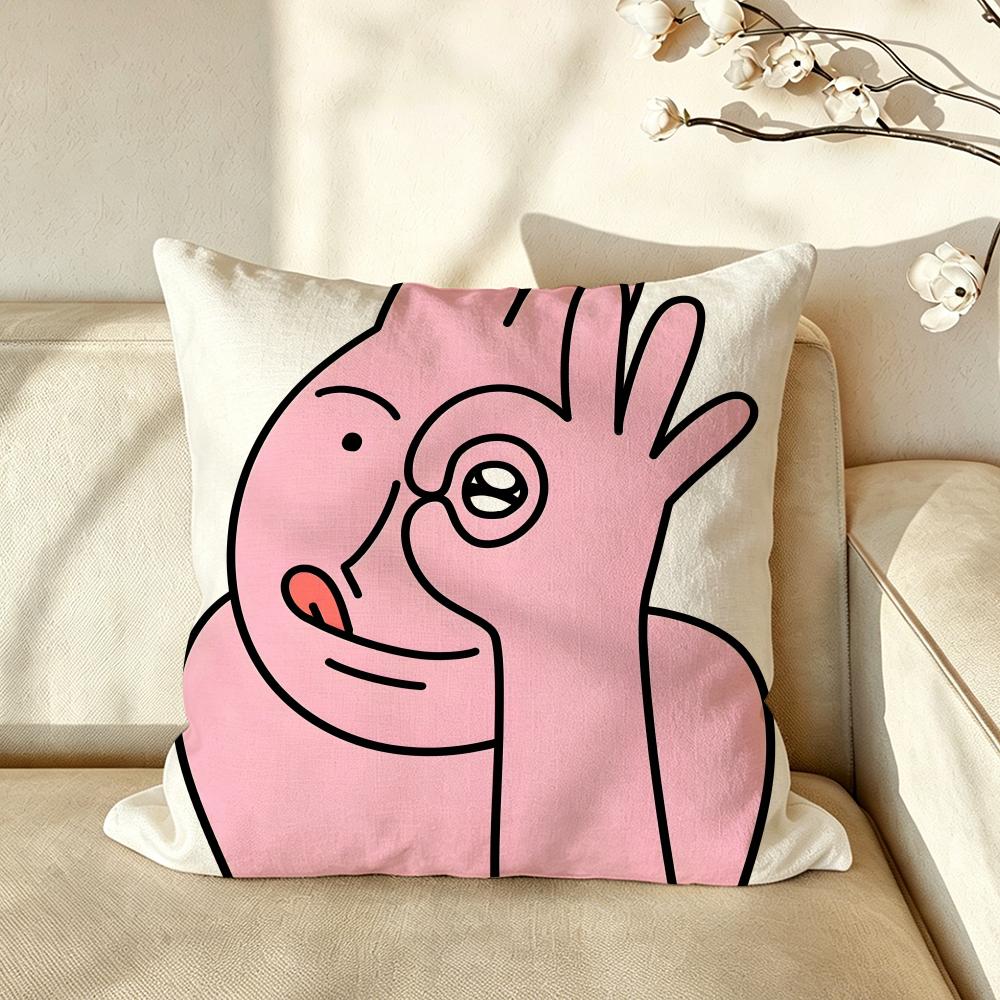 Meme mmeme PPink RRabbit Cushion Cover Pillow Case Antidustmite Pillowcase Silky Short Plush Sofa Cushion Cover hot