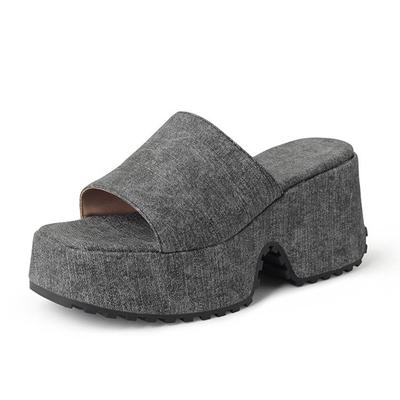 Полиуретановые мюли весна лето размер 43 размер 42 принты женские платформы женские с круглым носком слипоны водонепроницаемые сандалии