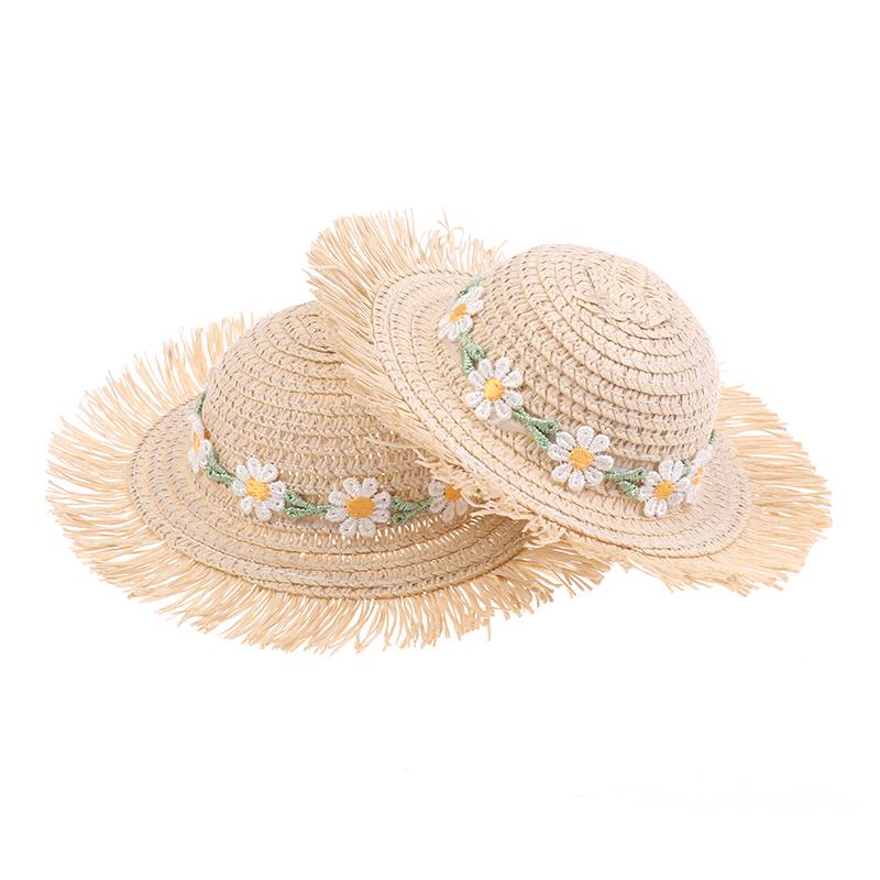 Dollhouse Handmade Daisy Hat Sun Cap For 1/6 Doll Accessories Doll Cute Hat With Bow Decoration Doll Hat Children'S Toy Gift