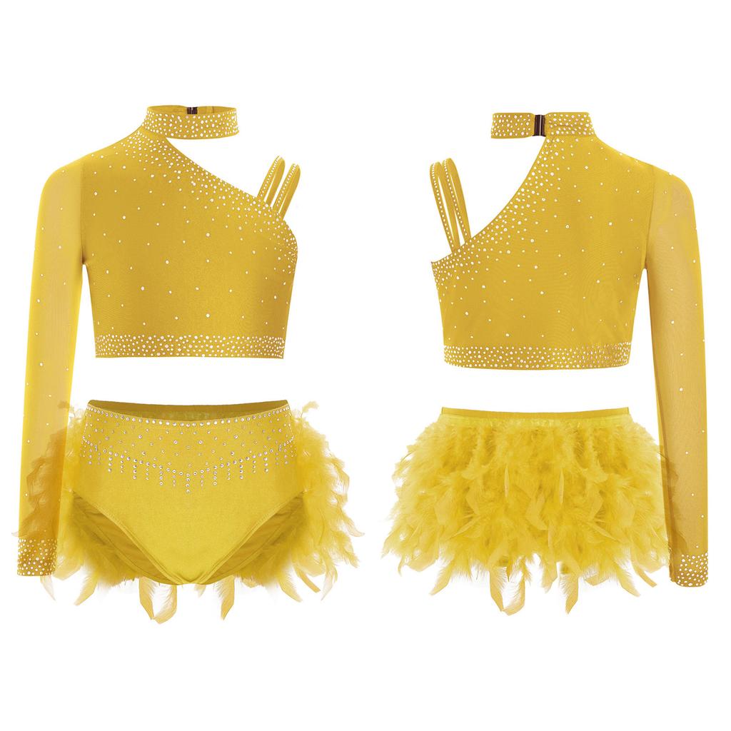 Костюм для лирического танца для маленьких девочек, балетное трико с юбкой, блестящая танцевальная одежда, бальное платье-пачка