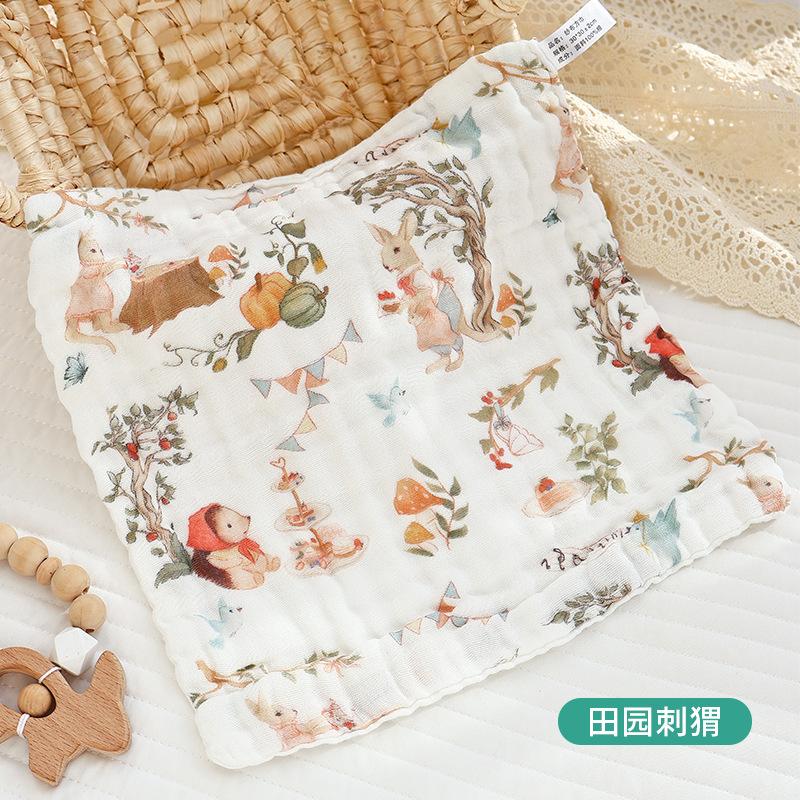 Class A Cotton Yarn Six-layer Newborn Children's Super Soft Burp Small Square Towel Baby Gauze Face Towel