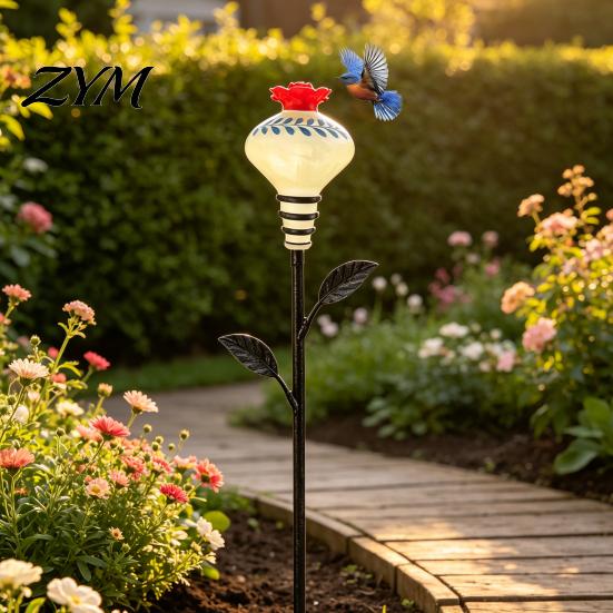 Retro Sculptural Bird Decor Hummingbird Feeder for Outdoors, Resin Feeder, Weather Resistant Station Garden Ornament Backyard Porch Decoration Feeders