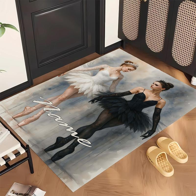 Elegant Ballet (1) Personalized name Office Carpet Stylish Decor for Living Room Bedroom Kitchen