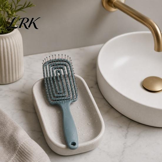 Lightweight Comb Curved Vented Detangling Brush for Women Men, Paddle Hair Styling Fluffy Faster Blow Drying, Detangler Wet Dry Curly Thick
