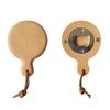 Solid Wood Bottle Opener with Handle Round Refrigerator Magnets Ergonomic Grip Beer Opener for Home Commercial Use
