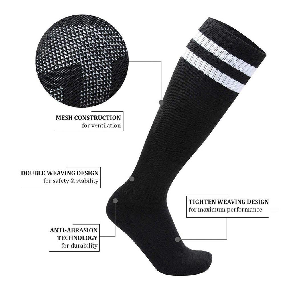 K Collection Childrens/Kids Striped Knee-High Sports Socks (Pack of 3)