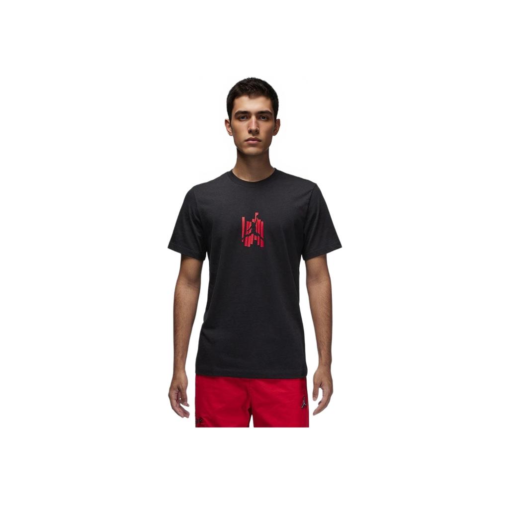 Jordan Футболка с круглым вырезом и коротким рукавом с буквенным принтом, мужская, черная FD7026010