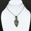Natural Banded Green Opal Gemstone Copper Wire Wrap Gift Pendant 2.80" V3t69
