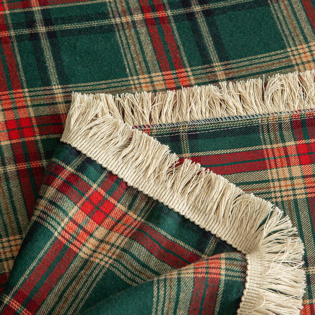 Christmas Plaid Couch Cover with Tassel Washable Sofa Covers Couch Furniture Protector Seat Slipcover Sofa Towel for Living Room