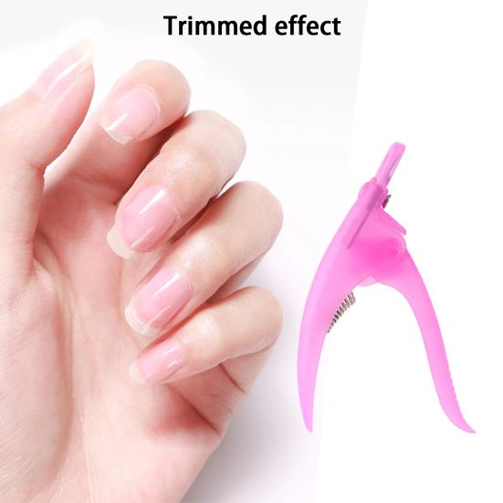 Yousheng Nail Tip Cutter Ergonomic Spring Design Straight Edge Sharp Blade Labor-saving Manicure Tool U-Type Professional False Nail Clippers Salon