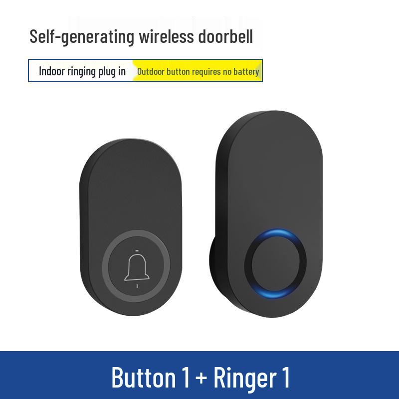 Беспроводной самопитающийся водонепроницаемый дверной звонок с большим радиусом действия и высокой громкостью для домов и пейджинга пожилых людей