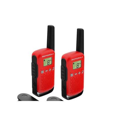Motorola Red T42 Walkie Talkies - Радиус действия 4 км - 16 каналов - ЖК-дисплей