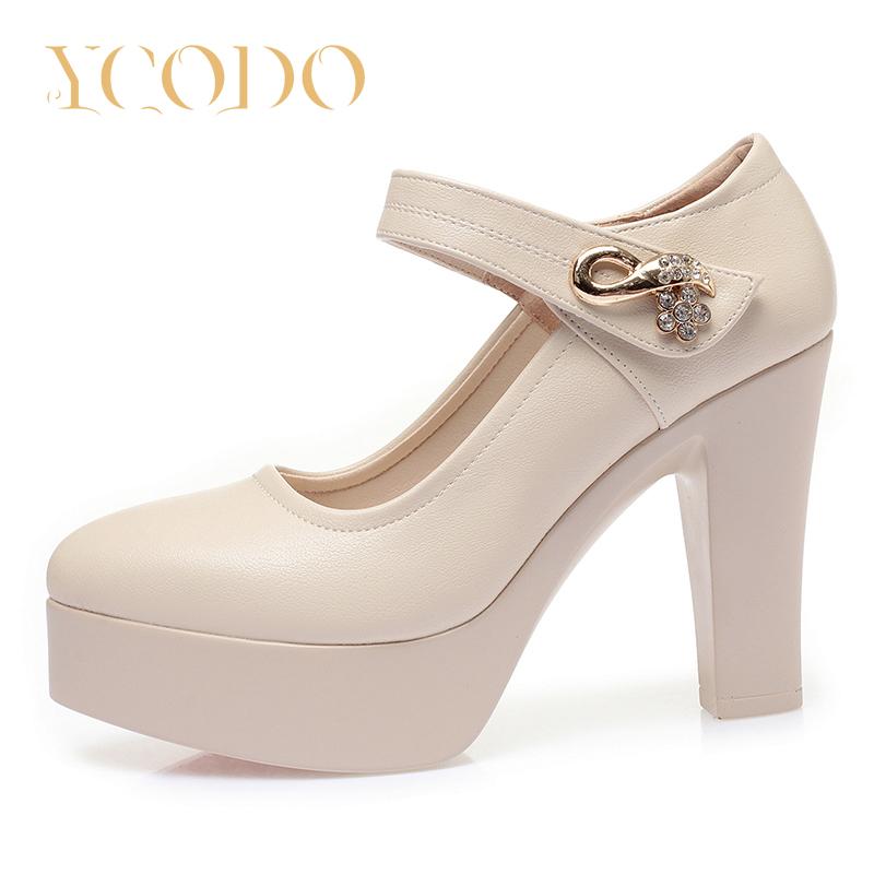 Удобные модельные туфли Мэри Джейн из натуральной кожи для студентов и девочек на высоком каблуке для женщин