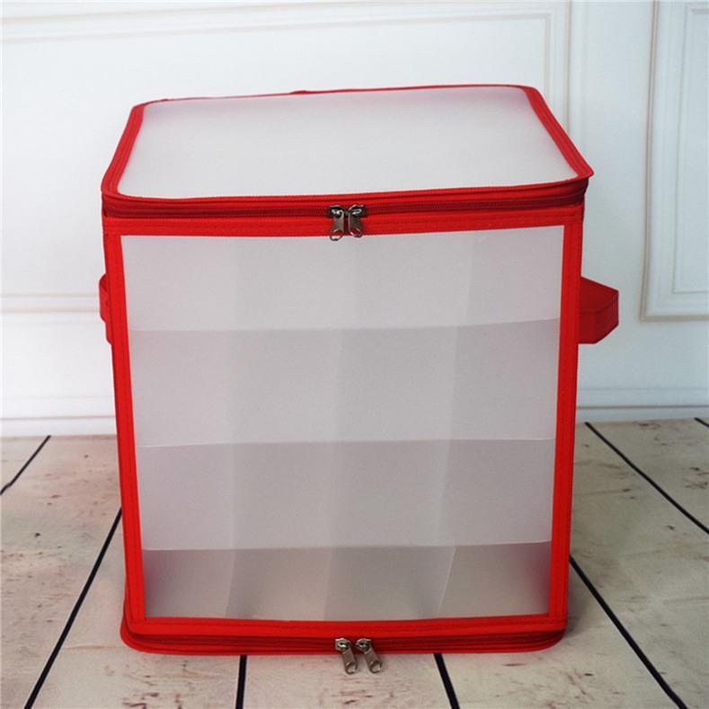 Коробка для хранения рождественских шаров с 64 сетками, коробка для сортировки мелочей с крышкой, практичная коробка для хранения большой емкости