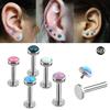 1PC 16G Opal Stud Earrings G23 Titanium Small Ear Bone Nail Piercing Inner Thread Lip Screw