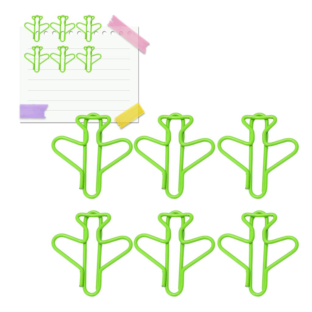 100Pcs Cute Paper Clips Plane Shape Design Covered Wire Bright Color Paperclips for Scrapbook Card Papercraft
