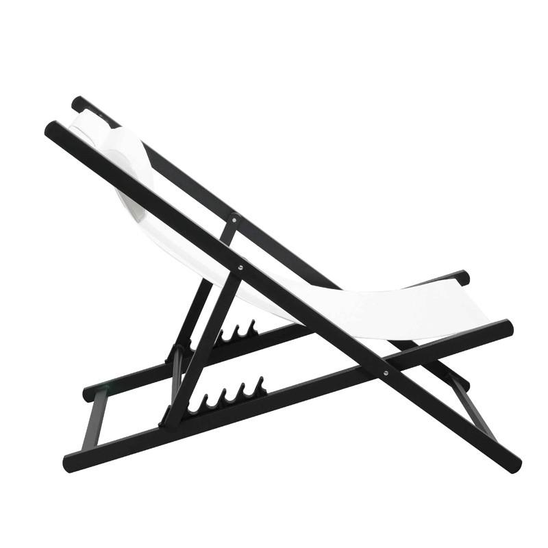 Chili2 Складной алюминиевый шезлонг с откидной спинкой Белый + темно-серый