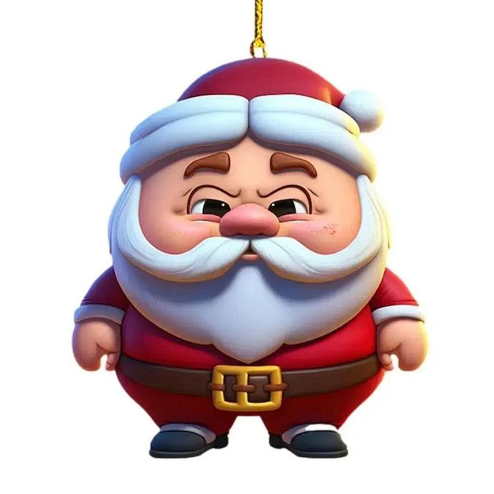 Акриловый мультфильм Санта-Клаус, разноцветные подвески, подарочные рождественские украшения