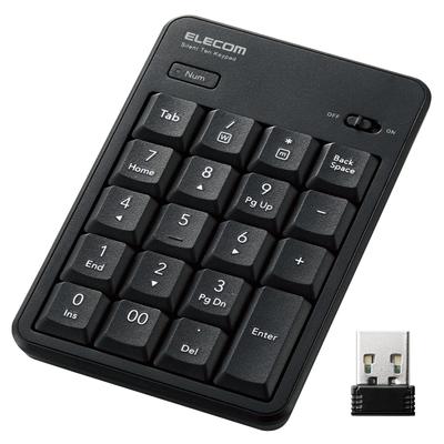 Elecom Беспроводная бесшумная антибактериальная цифровая клавиатура USB, совместимая с черными Windows/Chrome OS/macOS TK-TDM022SKBK
