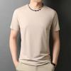 Summer New Round Neck Mulberry Silk Men's Short-sleeved T-shirt Summer Top Half-sleeved Casual T-shirt Men's Clothing