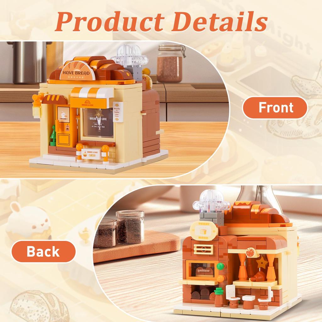 Oichy Blocks Cute Shop Toy Block Set with Shiba and Cafe Creative Assembly Perfect Gift for Kids and or any Inu, Sweets, Bakery, Designs, Shop,